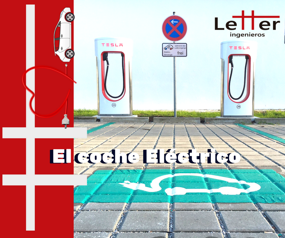 Estación de recarga TESLA de vehículos eléctricos. 