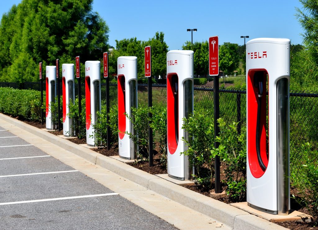 Electric car charging point